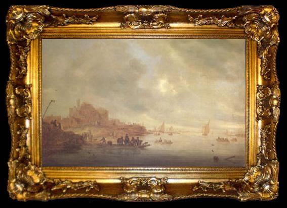 framed  Saloman van Ruysdael The Ferry (mk05), ta009-2